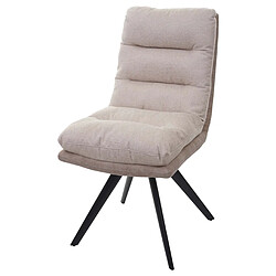 Decoshop26 Chaise de salle à manger x1 pivotant extra confortable en tissu/textile crème 04_0006358