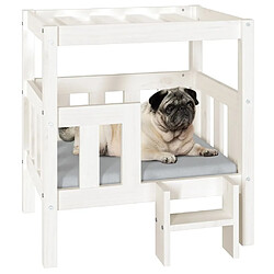 Acheter Maison Chic Niche Lit pour chien | Panier couchage pour chien Blanc 65,5x43x70 cm Bois de pin solide -GKD19064