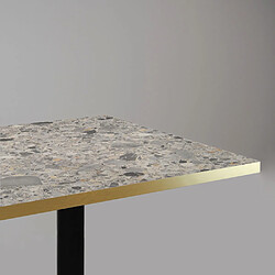 Avis Restootab Table 120x70cm - modèle Round terrazzo cepp chants laiton