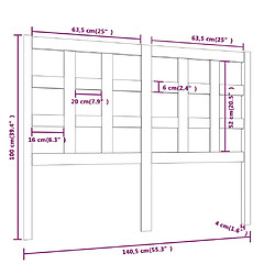 vidaXL Tête de lit blanc 140,5x4x100 cm bois massif de pin pas cher