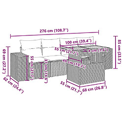 vidaXL Salon de jardin avec coussins 5 pcs beige résine tressée pas cher