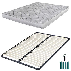 Ebac Matelas mousse + Sommier démonté 140x190 Melissa - Hauteur 13 cm - Soutien ferme