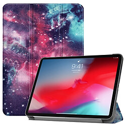 Wewoo Housse Étui Coque en cuir coloré à motif Galaxy Flip horizontal pour iPad Pro 11 pouces 2018avec support à trois rabats et fonction réveil / veille