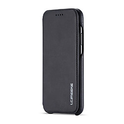 Wewoo Coque Pour iPhone XR Hon Ancient Series Etui en cuir avec fentes support et porte-cartes Noir