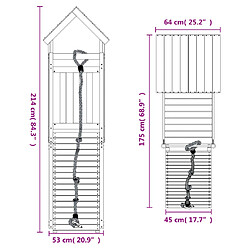 vidaXL Maisonnette de jeu avec mur d'escalade bois massif Douglas pas cher