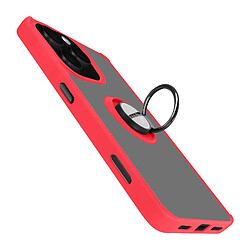 Avizar Coque pour iPhone 16 Pro Bague Métallique Support Vidéo Rouge