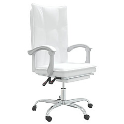 vidaXL Fauteuil inclinable de bureau Blanc Similicuir