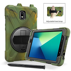 Avis Coque en TPU combo en forme de X avec béquille, dragonne et dragonne camouflage pour votre Samsung Galaxy Tab Active 2 8.0 T395/T390