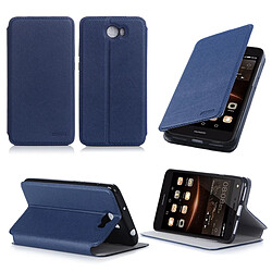 Xeptio Etui luxe Huawei Y5 II 4G bleu Ultra Slim Cuir PU avec stand