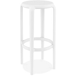 Alterego Tabouret de bar intérieur / extérieur 'PEYA' blanc en matière plastique