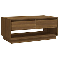 vidaXL Table basse Chêne marron 102,5x55x44 cm Bois d'ingénierie