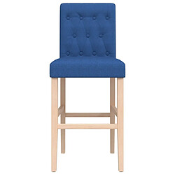 Acheter vidaXL Chaises de bar lot de 2 bois massif d'hévéa et tissu