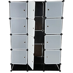 Decoshop26 Système d'étagères enfichable casier de rangement armoire 8 boîtes 37x37x47cm noir 04_0004952