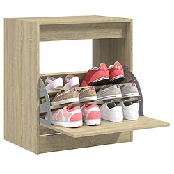 Maison Chic Armoire à chaussures | Meuble de rangement à chaussures Meuble d'Entrée chêne sonoma 60x42x69 cm bois d'ingénierie -MN78436