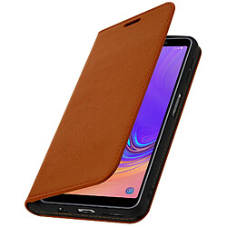 Avizar Étui Samsung Galaxy A7 2018 Housse Cuir Portefeuille Fonction Support - marron