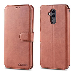 Wewoo Housse Coque Pour Huawei Mate 20 Lite / Maimang 7 AZNS Calf Texture Magnetic Horizontal Flip PU en cuir avec support et fentes cartes et cadre photo marron