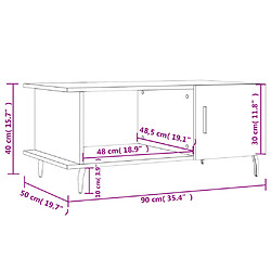 vidaXL Table basse chêne fumé 90x50x40 cm bois d'ingénierie pas cher