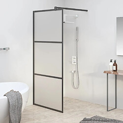 vidaXL Paroi de douche 90x195 cm Verre ESG dépoli Noir