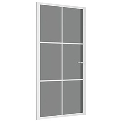 vidaXL Porte intérieure 102,5x201,5 cm Blanc Verre ESG et aluminium