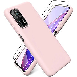 Coque Silicone Couleur Rose + 2 Verres Trempes Pour Xiaomi Mi 10T 5G / Mi 10T Pro 5G Little Boutik®