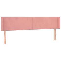 vidaXL Tête de lit avec oreilles Rose 183x16x78/88 cm Velours