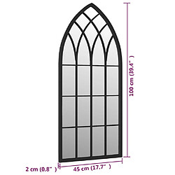 vidaXL Miroir Noir 100x45 cm Fer pour utilisation à l'intérieur pas cher