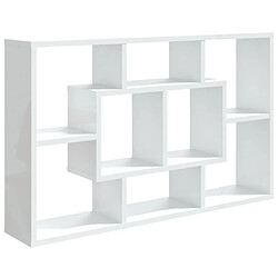 vidaXL Étagère murale Blanc brillant 85x16x52,5 cm Bois d'ingénierie