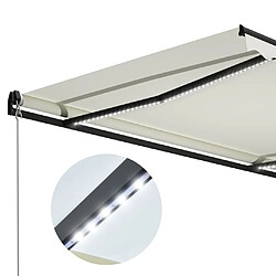 Acheter vidaXL Auvent manuel rétractable avec LED 300x250 cm Crème