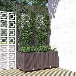 vidaXL Jardinière avec treillis Marron 80x40x136 cm PP