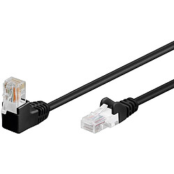 CABLE RJ45 RESEAU ANGLE 1 x 90 degres U/UTP NOIR 0.25M