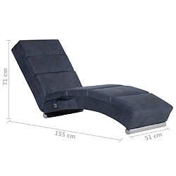 vidaXL Chaise longue de longue Gris Similicuir daim pas cher