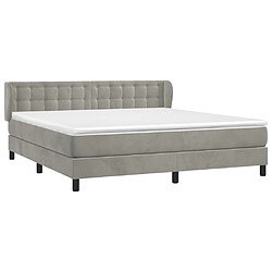 Avis Maison Chic Lit Adulte - Lit simple Lit à sommier tapissier et matelas moelleux - Meuble de Chambre - Gris clair 160x200cm Velours -MN45473