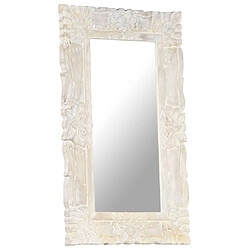 vidaXL Miroir Blanc 80x50 cm Bois de manguier massif