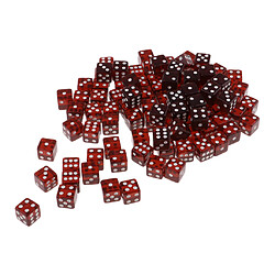 Acheter 100pcs 6 dés de jeu dés 15mm dés pour jeux de société et enseignement des mathématiques Brown