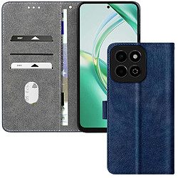 Avizar Housse pour Honor 200 Smart Effet Brossé Portefeuille et Support Bleu Nuit