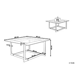 Avis Beliani Table basse Verre de sécurité Argenté CRYSTAL