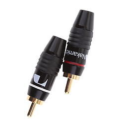 2x Connecteur RCA Câble Audio Mâle Plaqué Or pas cher