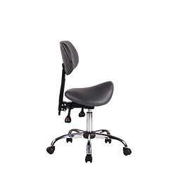 Decoshop26 Tabouret de travail avec assise en forme de selle cheval ajustable et pivotant PVC gris TABO10207