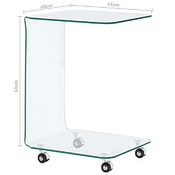 Acheter vidaXL Table basse 45x40x63 cm Verre trempé