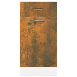 Acheter vidaXL Armoire de plancher à tiroir Chêne fumé 40x46x81,5 cm Bois