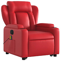 Avis Maison Chic Fauteuil Relax pour salon, Fauteuil inclinable de massage électrique rouge similicuir -GKD31251