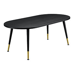 Table Basse Fontana 47 x 120 x 60 cm Noir Mat Laqué Laiton [en.casa]