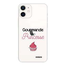 Coque iPhone 12 mini souple transparente Gourmande mais princesse Motif Ecriture Tendance Evetane