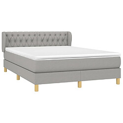 Avis Maison Chic Lit Adulte - Lit simple Lit à sommier tapissier avec matelas moelleux - Meuble de Chambre - Gris clair 140x190cm Tissu -MN29110