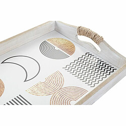 Jeux de plateaux DKD Home Decor Noir Doré MDF Blanc (40 x 30 x 6 cm) (2 Unités)