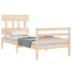 Avis vidaXL Cadre de lit sans matelas 100x200 cm bois massif