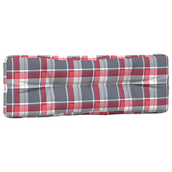 Avis vidaXL Coussins de palette lot de 3 motif à carreaux rouge tissu