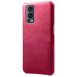 Coque en TPU + PU couleur unie simple rose pour votre OnePlus Nord 2 5G