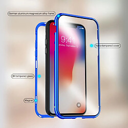 Acheter Wewoo Coque Pour iPhone XR Ultra Slim Double Sides Adsorption magnétique Cadre angulaire Aimant en verre trempé Flip Case Or