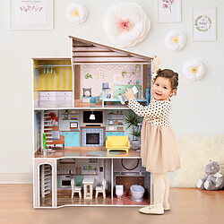 Avis Olivia'S Little World Maison de poupée en bois enfant 3 étages avec 17 accessoires mobilier multicolore Méditerranéen Olivia’s Little World TD-13632A